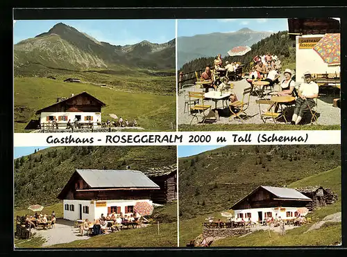 AK Tall /Schenna, Gasthaus Roseggeralm, Terrasse