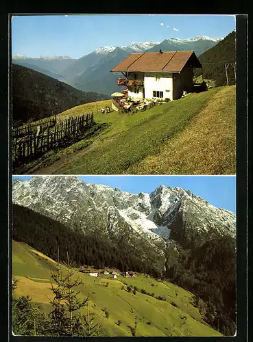 AK Tall b. Schenna, Gasthof Videgg mit Bergpanorama