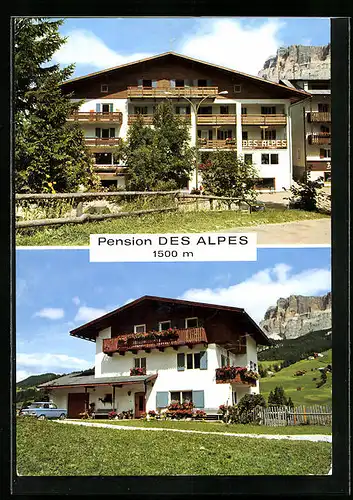 AK La Villa, Pension des Alpes mit Bergpanorama
