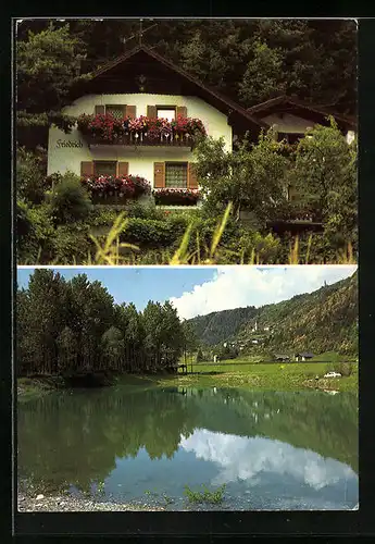AK Schrambach, Haus Friedrich mit Waldsee