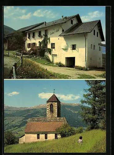 AK Lajen, Gasthof Soler-Hof mit Kapelle