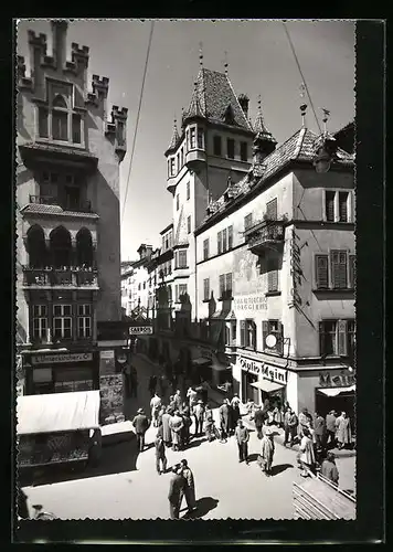 AK Bozen, Obstplatz aus der Vogelschau