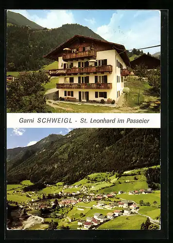 AK St. Leonhard i. Passeier, Garni Schweigl mit Ausblick