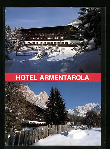 AK S. Cassiano, Hotel Armentarola im Schnee
