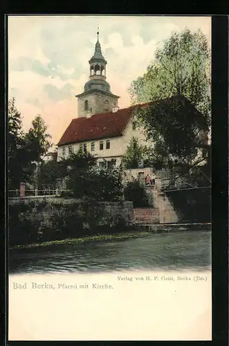 AK Bad Berka, Pfarrei mit Kirche