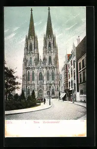AK Köln, Dom mit Strasse