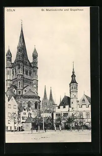 AK Cöln, St. Martinskirche und Stapelhaus