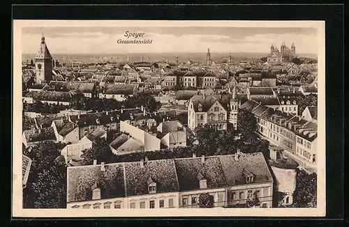 AK Speyer, Blick über die Dächer der Stadt