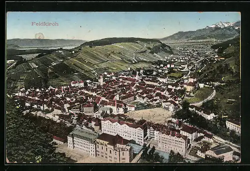 AK Feldkirch, Gesamtansicht aus der Vogelschau