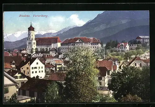 AK Bludenz, Totalansicht mit Blick zum Kirchturm