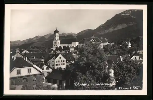 AK Bludenz, Totalansicht mit Blick zum Kirchturm