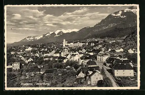 AK Bludenz, Gesamtansicht mit Alpenpanorama
