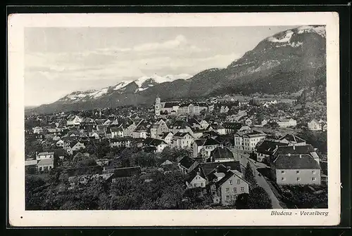 AK Bludenz, Gesamtansicht mit Gebirgslandschaft