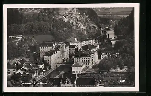 AK Feldkirch, Ortspartie aus der Vogelschau