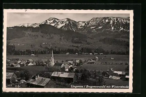 AK Lingenau i. Breg. Wald, Totalansicht mit Winterstaude