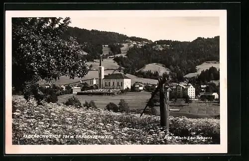 AK Alberschwende im Breg. Wald, Ansicht der Kirche im Frühling