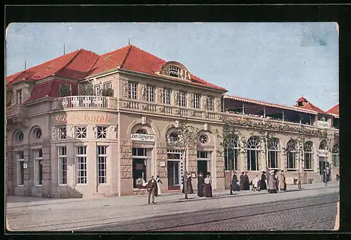 AK Dresden-Weisser Hirsch, Park-Hotel zum Dachgarten in der Strassenansicht