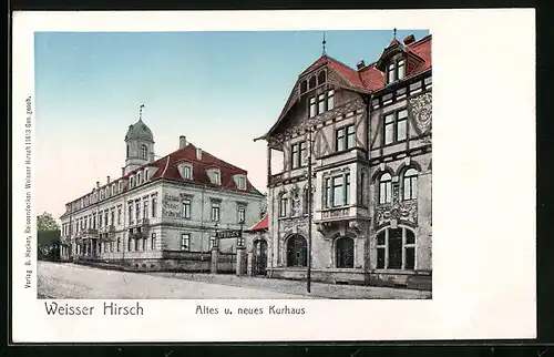 AK Dresden-Weisser Hirsch, Altes und neues Kurhotel in der Bautznerstrasse