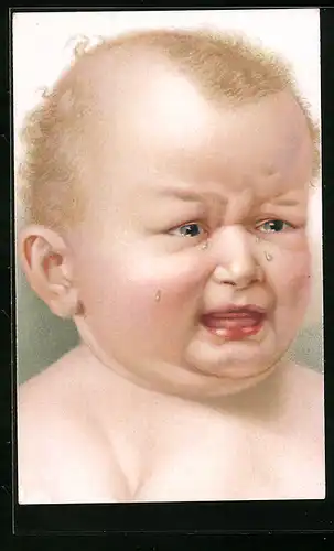 AK Baby mit weinendem Gesicht