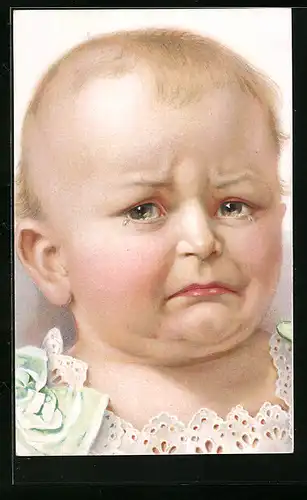 AK Baby mit weinendem Gesicht