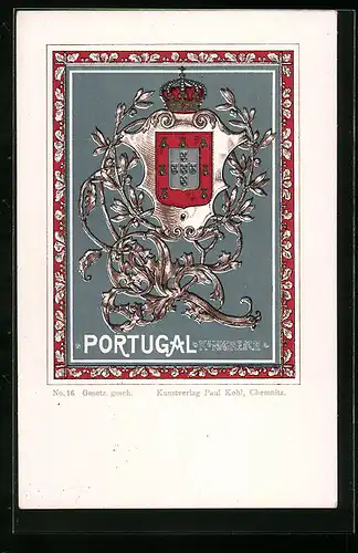 AK Wappen des Königreich Portugal