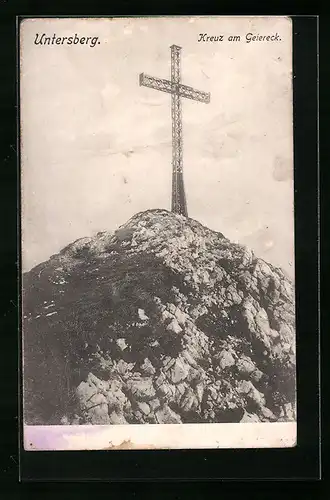 AK Untersberg, Gipfelkreuz am Geiereck
