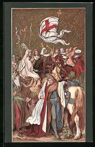 Künstler-AK Moritz von Schwind: Sankt Elisabeths Abschied von ihrem Gemahl