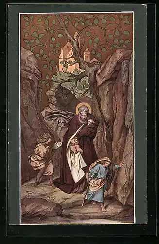 Künstler-AK Moritz von Schwind: Sankt Elisabeths Vertreibung von der Wartburg