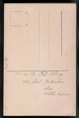 Foto-AK Junge Frau in Volkstracht vor Studiokulisse