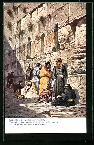 Künstler-AK Friedrich Perlberg: Jerusalem, Klagemauer der Juden