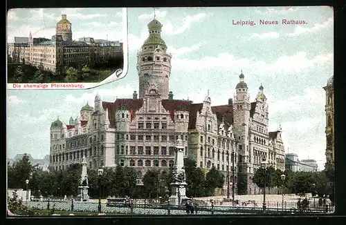 AK Leipzig, Neues Rathaus und ehemalige Pleissenburg