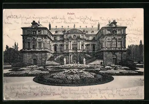 AK Dresden, Kgl. Grosser Garten - Palais