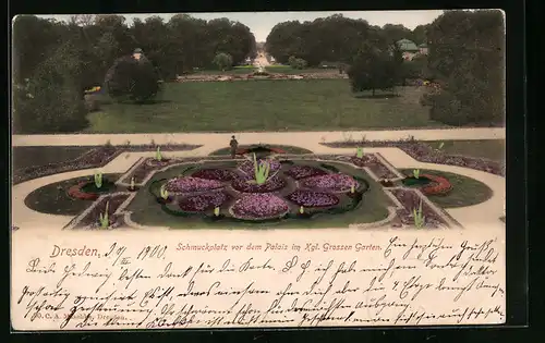 AK Dresden, Kgl. Grosser Garten - Schmuckplatz vor dem Palais