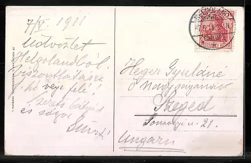 AK Helgoland, Die Insel aus der Vogelschau