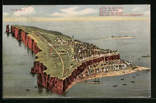 AK Helgoland, Gesamtansicht aus der Vogelschau