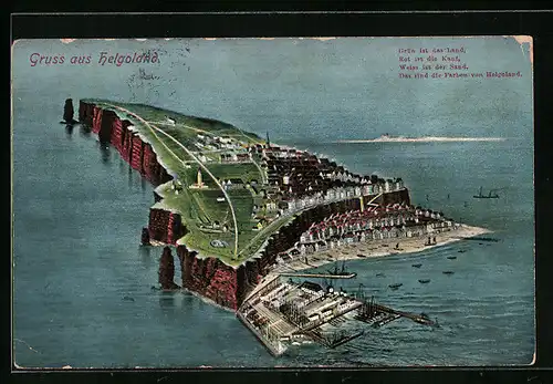 AK Helgoland, Gesamtansicht der Insel