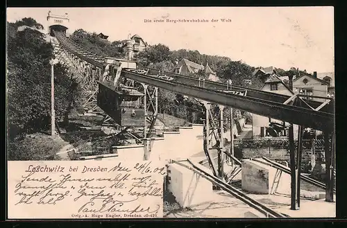 AK Dresden-Loschwitz, Die Berg-Schwebebahn