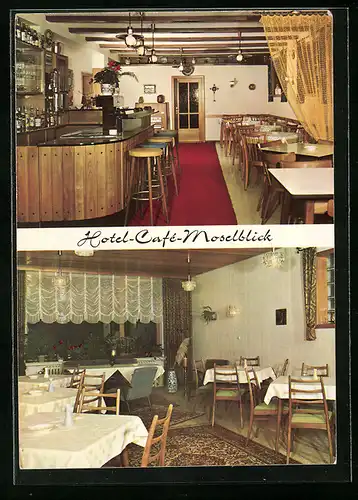 AK Wehlen /Mosel, Hotel-Pension-Cafe Moselblick, Innenansichten