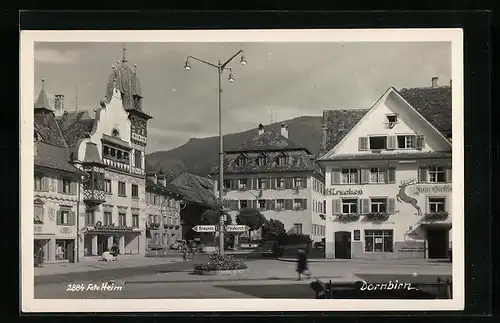 AK Dornbirn, Platz mit Gasthof zum Hirschen