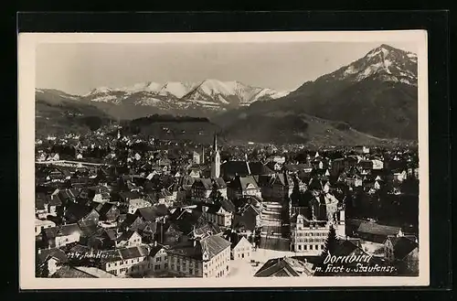 AK Dornbirn, Teilansicht mit First und Staufenspitze