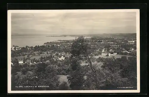 AK Lochau am Bodensee, Ortsansicht mit See