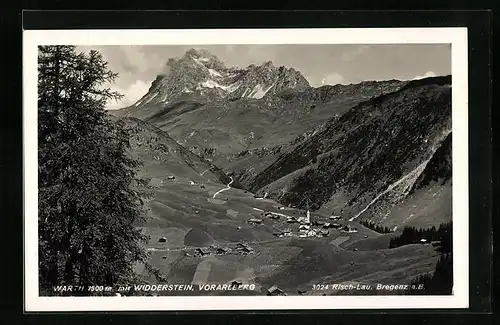 AK Warth, Ortsansicht mit Widderstein