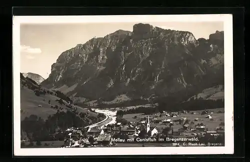 AK Mellau im Bregenzerwald, Panorama mit Ort und Canisfluh