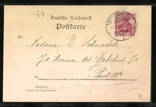 AK Niederbronn, Strassenpartie mit Passanten