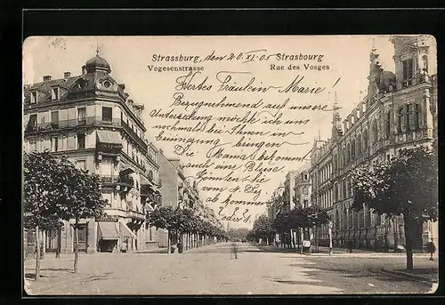 AK Strassburg, Blick in die Vogesenstrasse