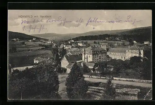 AK Hohwald, Ortsansicht mit Hochfeld
