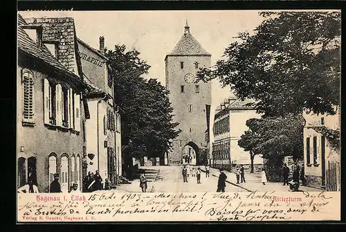 AK Hagenau i. E., Am Ritterturm