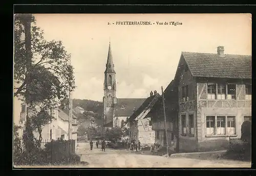 AK Pfetterhausen, Vue de l`Eglise