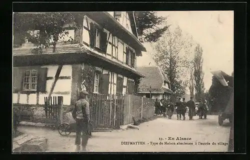 AK Diefmatten, Type de Maison alsacienne a l`entrée du village