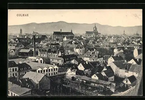 AK Colmar, Gesamtansicht aus der Vogelschau